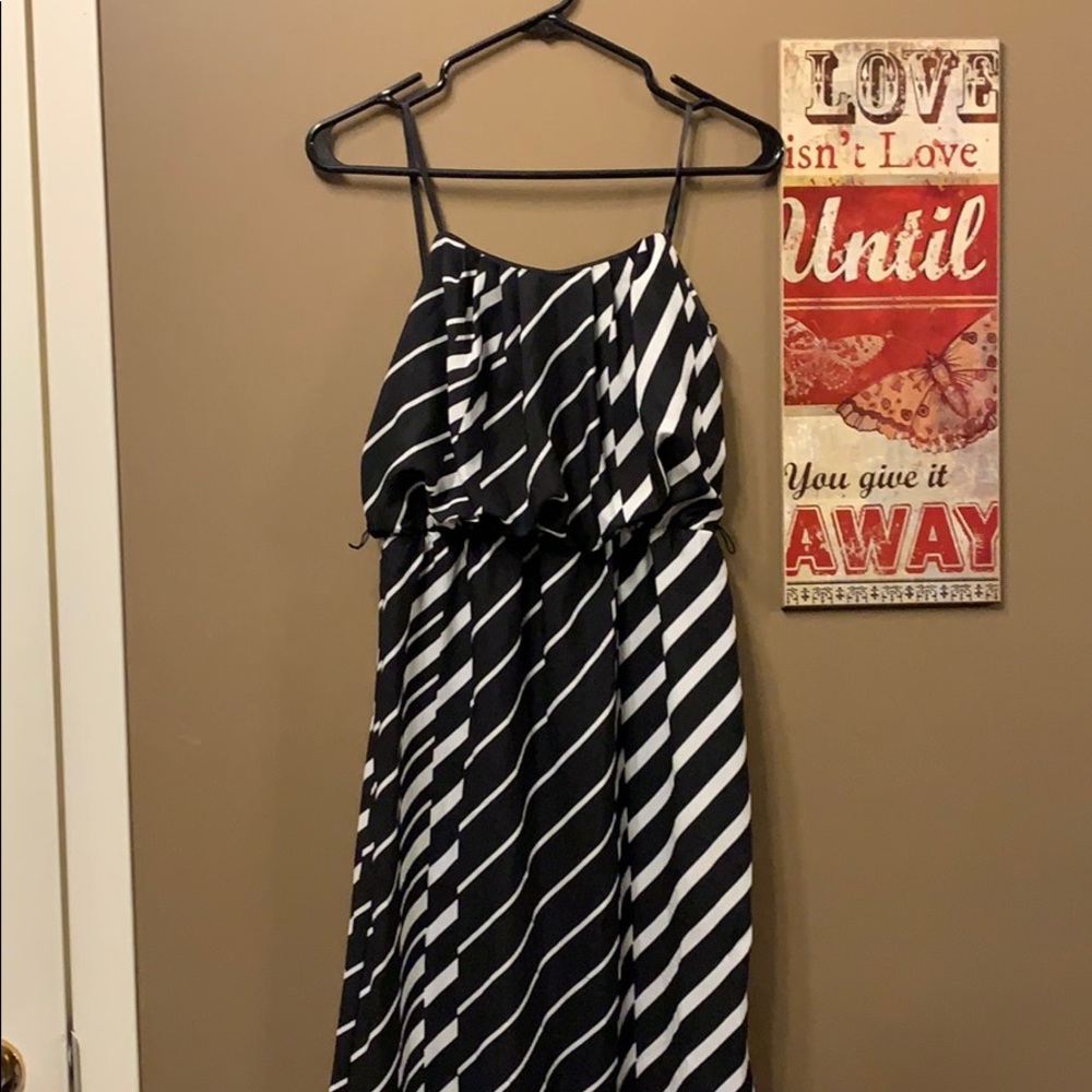 Black and White Stripe Maxi Dress